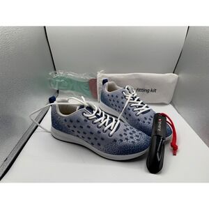 Revere Geneva‎ Blue White Ombre Knit Lace Up Sneakers with Fitting Kit Mens 10